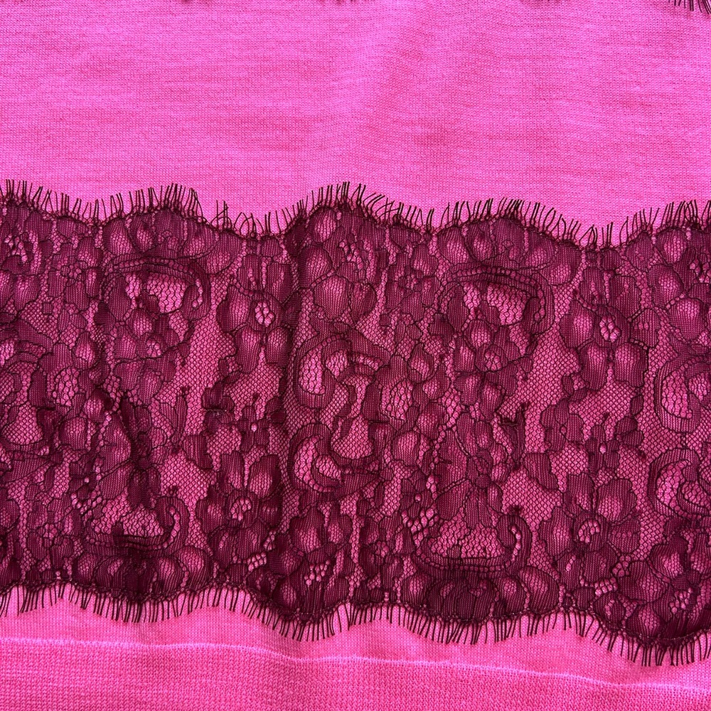 J. Crew Pink Women's 100% Merino Wool Tank Top with Lace Detail - Size Large NWT - Picture 5 of 9